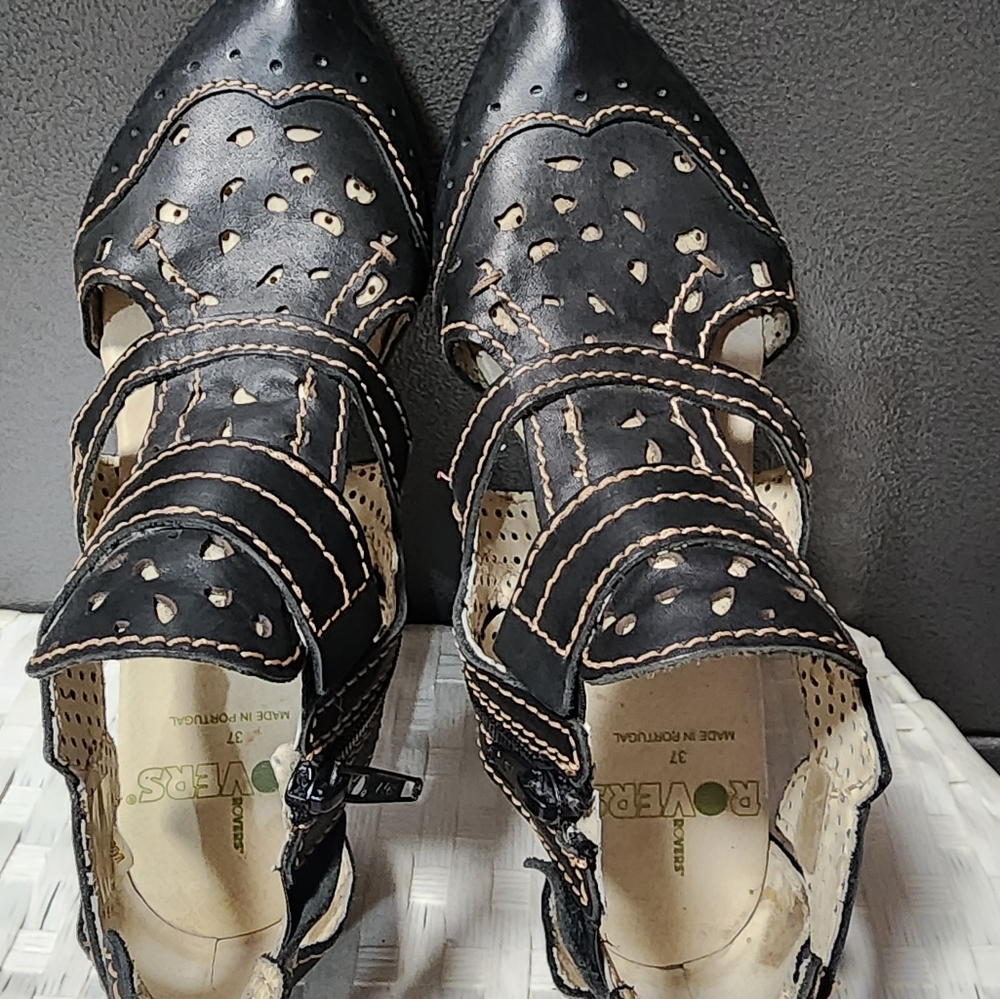 Rovers women's heels cutout side zip‎ 37 Leather Black - Picture 6 of 11
